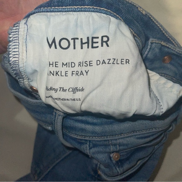 MOTHER MID RISE DAZZLER ANKLE FRAY RIDING THE CLIFFSIDE JEANS SIZE 25 - Picture 5 of 6